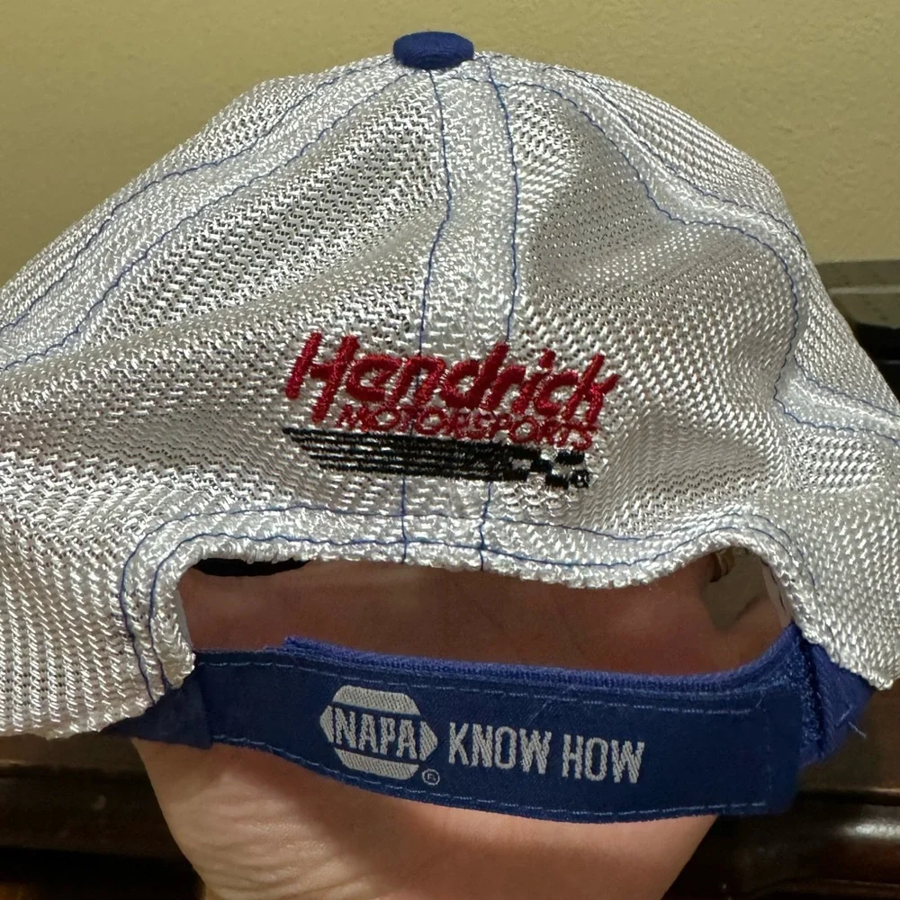 Vintage NAPA Know How Racing 9 Hendrick Motorsport Blue White Mesh Ball Cap Hat